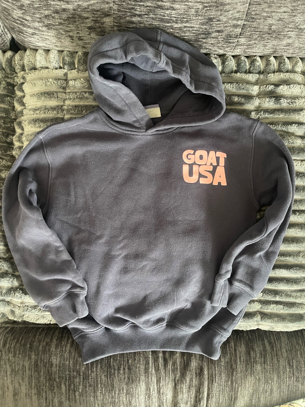 GOAT USA Kids Navy Hoodie with Pink Logo